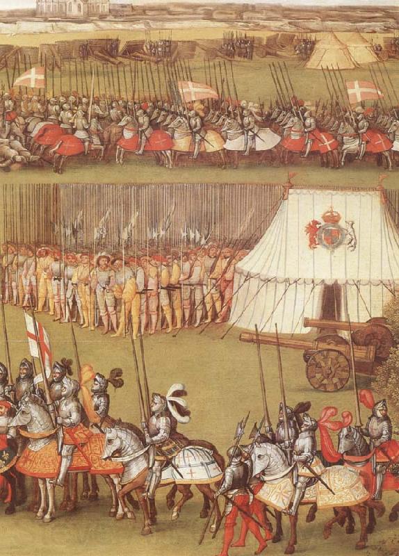 unknow artist Cavalry and pikemen assembled at Therouanne in 1513 for the meeting between Henry VIII and the Emperor Maximilian I Norge oil painting art
